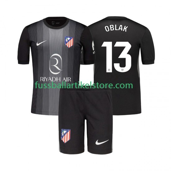 Atlético Madrid Auswärtsausrüstung Torwart Jan Oblak 13 2025-2026 Kinder Set(Trikot und Hose) S/S
