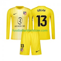 Atlético Madrid Heimausrüstung Torwart Jan Oblak 13 2025-2026 Kinder Set(Trikot und Hose) L/S