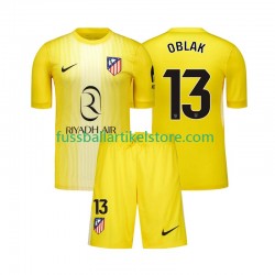 Atlético Madrid Heimausrüstung Torwart Jan Oblak 13 2025-2026 Kinder Set(Trikot und Hose) S/S