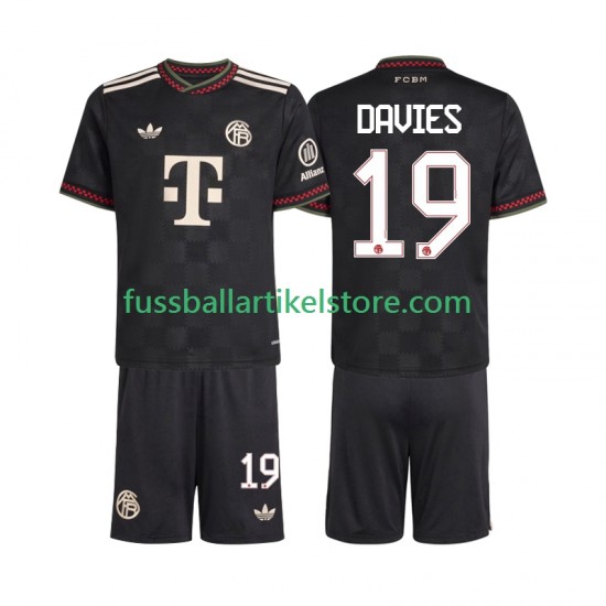 FC Bayern München Ausweichausrüstung Alphonso Davies 19 2025-2026 Kinder Set(Trikot und Hose) S/S