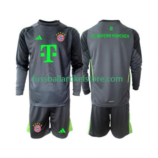 FC Bayern München Auswärtsausrüstung Torwart 2025-2026 Kinder Set(Trikot und Hose) L/S