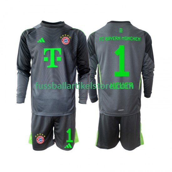 FC Bayern München Auswärtsausrüstung Torwart Neuer 1 2025-2026 Kinder Set(Trikot und Hose) L/S