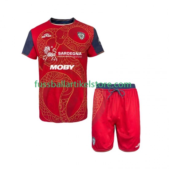 Cagliari Heimausrüstung Special 2025-2026 Kinder Set(Trikot und Hose) S/S