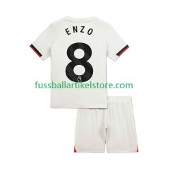 Chelsea Auswärtsausrüstung Enzo Fernandez 8 2025-2026 Kinder Set(Trikot und Hose) S/S