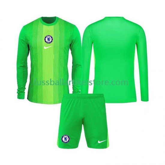 Chelsea Auswärtsausrüstung Torwart 2025-2026 Kinder Set(Trikot und Hose) L/S