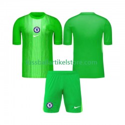 Chelsea Auswärtsausrüstung Torwart 2025-2026 Kinder Set(Trikot und Hose) S/S