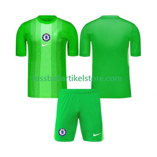 Chelsea Auswärtsausrüstung Torwart 2025-2026 Kinder Set(Trikot und Hose) S/S