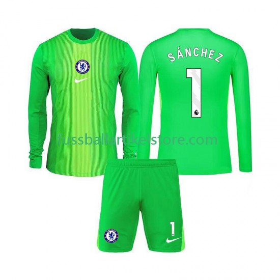 Chelsea Auswärtsausrüstung Torwart Robert Sanchez 1 2025-2026 Kinder Set(Trikot und Hose) L/S