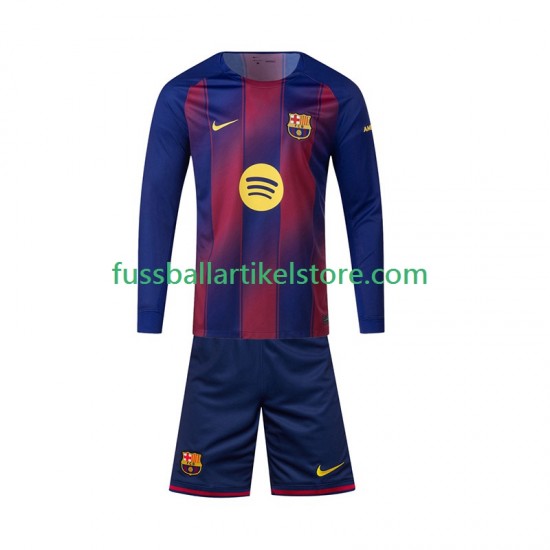 FC Barcelona Heimausrüstung 2025-2026 Kinder Set(Trikot und Hose) L/S