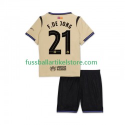 FC Barcelona Auswärtsausrüstung Frenkie de Jong 21 UCL 2025-2026 Kinder Set(Trikot und Hose) S/S