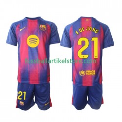 FC Barcelona Heimausrüstung Frenkie de Jong 21 2025-2026 Kinder Set(Trikot und Hose) S/S