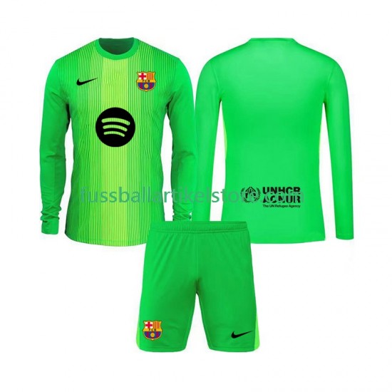 FC Barcelona Heimausrüstung Torwart 2025-2026 Kinder Set(Trikot und Hose) L/S