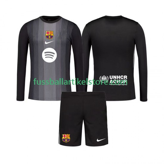 FC Barcelona Ausweichausrüstung Torwart 2025-2026 Kinder Set(Trikot und Hose) L/S
