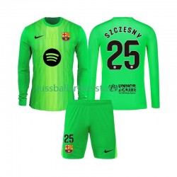 FC Barcelona Heimausrüstung Torwart Szczesny 25 2025-2026 Kinder Set(Trikot und Hose) L/S