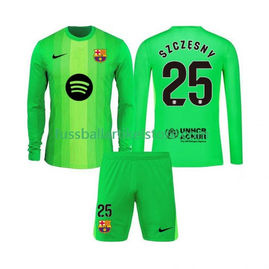 FC Barcelona Heimausrüstung Torwart Szczesny 25 2025-2026 Kinder Set(Trikot und Hose) L/S