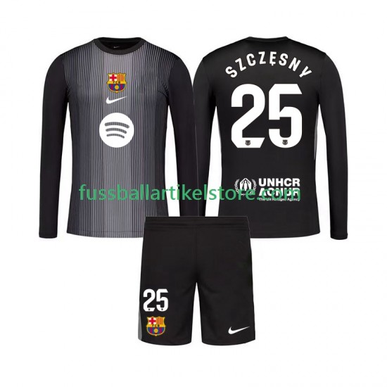 FC Barcelona Ausweichausrüstung Torwart Szczesny 25 2025-2026 Kinder Set(Trikot und Hose) L/S