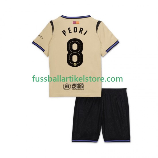 FC Barcelona Auswärtsausrüstung Pedri 8 UCL 2025-2026 Kinder Set(Trikot und Hose) S/S