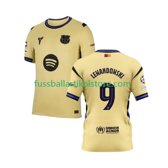 FC Barcelona Auswärtsausrüstung Robert Lewandowski 9 Champions League 2025-2026 Herren Trikot S/S