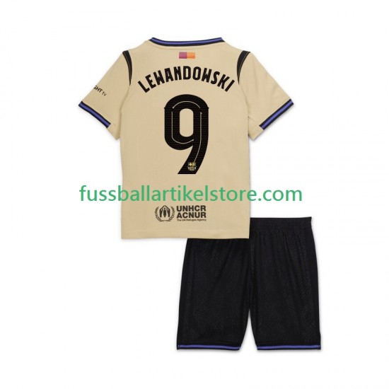 FC Barcelona Auswärtsausrüstung Robert Lewandowski 9 UCL 2025-2026 Kinder Set(Trikot und Hose) S/S