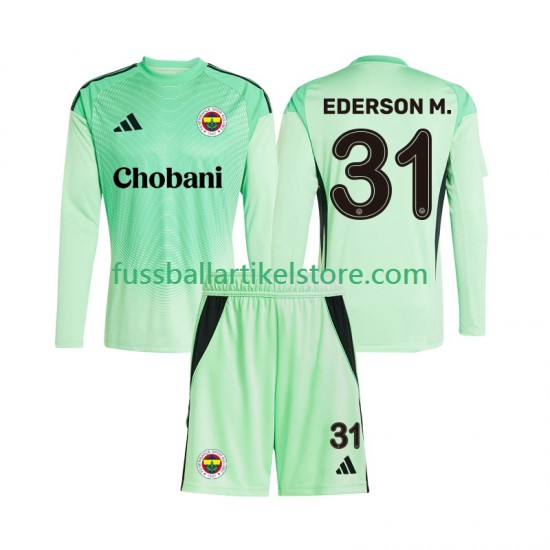 Auswärtsausrüstung Torwart Fenerbahce Ederson Moraes 31 2025-2026 Kinder Set(Trikot und Hose) L/S