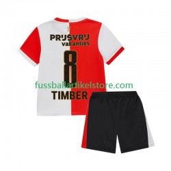 Feyenoord Rotterdam Heimausrüstung Quinten Timber 8 2025-2026 Kinder Set(Trikot und Hose) S/S
