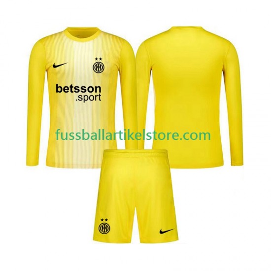 Inter Mailand Auswärtsausrüstung Torwart 2025-2026 Kinder Set(Trikot und Hose) L/S