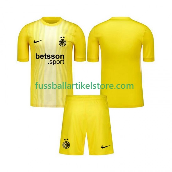 Inter Mailand Auswärtsausrüstung Torwart 2025-2026 Kinder Set(Trikot und Hose) S/S