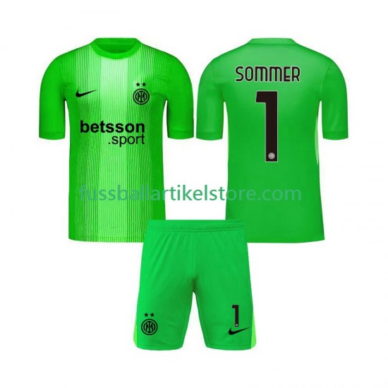 Inter Mailand Ausweichausrüstung Torwart Yann Sommer 1 2025-2026 Kinder Set(Trikot und Hose) S/S