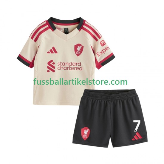 Liverpool Auswärtsausrüstung Florian Wirtz 7 2025-2026 Kinder Set(Trikot und Hose) S/S