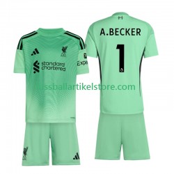 Liverpool Heimausrüstung Torwart Alisson Becker 1 2025-2026 Kinder Set(Trikot und Hose) S/S