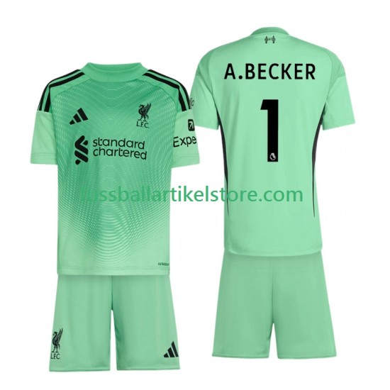 Liverpool Heimausrüstung Torwart Alisson Becker 1 2025-2026 Kinder Set(Trikot und Hose) S/S
