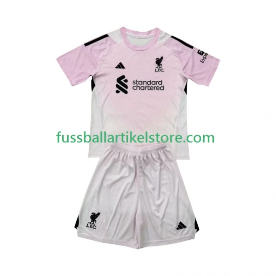 Liverpool Ausweichausrüstung Torwart 2025-2026 Kinder Set(Trikot und Hose) S/S