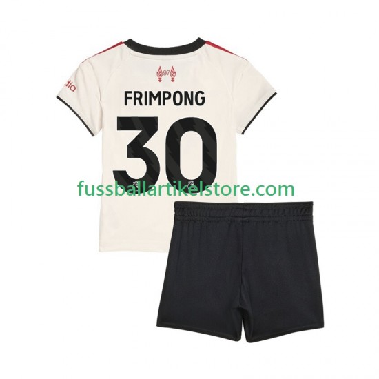 Liverpool Auswärtsausrüstung Jeremie Frimpong 30 2025-2026 Kinder Set(Trikot und Hose) S/S