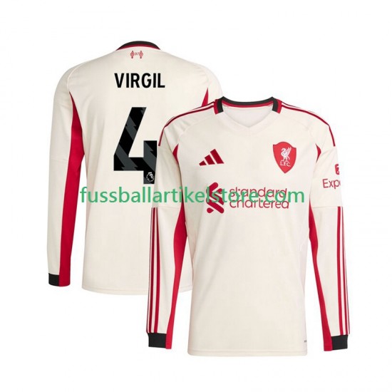 Liverpool Auswärtsausrüstung Virgil van Dijk 4 2025-2026 Herren Trikot L/S