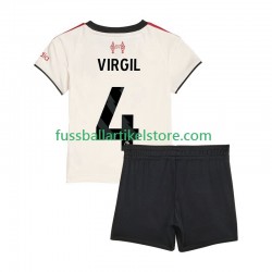 Liverpool Auswärtsausrüstung Virgil van Dijk 4 2025-2026 Kinder Set(Trikot und Hose) S/S