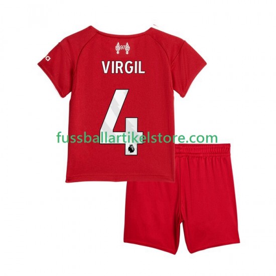 Liverpool Heimausrüstung Virgil van Dijk 4 2025-2026 Kinder Set(Trikot und Hose) S/S