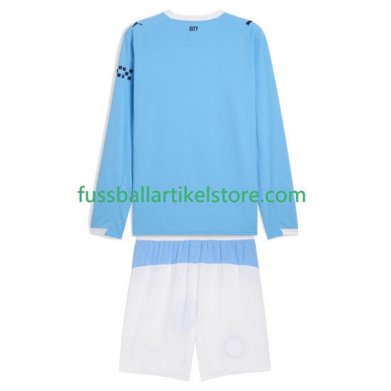 Manchester City Heimausrüstung 2025-2026 Kinder Set(Trikot und Hose) L/S