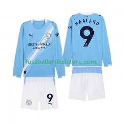 Manchester City Heimausrüstung Erling Haaland 9 2025-2026 Kinder Set(Trikot und Hose) L/S