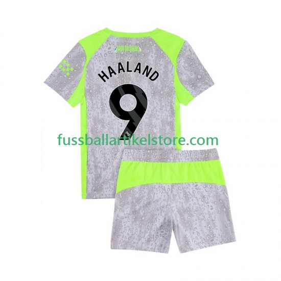 Manchester City Ausweichausrüstung Erling Haaland 9 2025-2026 Herren Trikot Kinder Set(Trikot und Hose) S/S