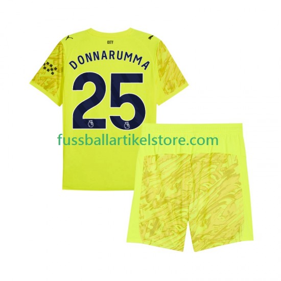 Manchester City Ausweichausrüstung Torwart Gianluigi Donnarumma 25 2025-2026 Kinder Set(Trikot und Hose) S/S