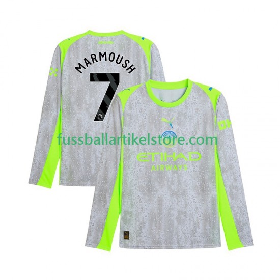 Manchester City Ausweichausrüstung Omar Marmoush 7 2025-2026 Herren Trikot L/S
