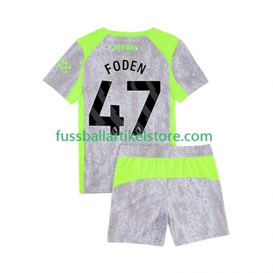 Manchester City Ausweichausrüstung Phil Foden 47 2025-2026 Kinder Set(Trikot und Hose) S/S