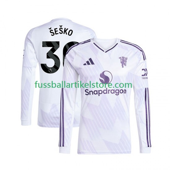 Manchester United Auswärtsausrüstung Benjamin Sesko 30 2025-2026 Herren Trikot L/S