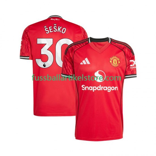 Manchester United Heimausrüstung Benjamin Sesko 30 2025-2026 Herren Trikot S/S