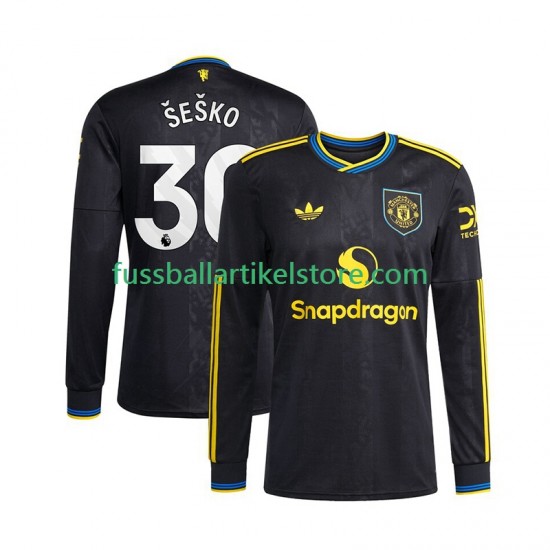 Manchester United Ausweichausrüstung Benjamin Sesko 30 2025-2026 Herren Trikot L/S