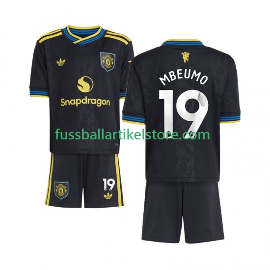 Manchester United Ausweichausrüstung Bryan Mbeumo 19 2025-2026 Kinder Set(Trikot und Hose) S/S