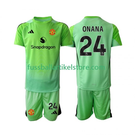 Manchester United Viertesausrüstung Torwart Andre Onana 24 2025-2026 Kinder Set(Trikot und Hose) S/S