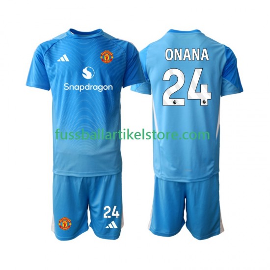 Manchester United Heimausrüstung Torwart Andre Onana 24 2025-2026 Kinder Set(Trikot und Hose) S/S