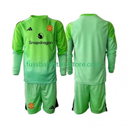 Manchester United Viertesausrüstung Torwart 2025-2026 Kinder Set(Trikot und Hose) L/S