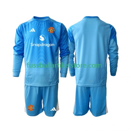 Manchester United Heimausrüstung Torwart 2025-2026 Kinder Set(Trikot und Hose) L/S